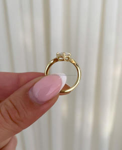 Igi/gia แล็บตัดเพชรวินเทจ14K สีเหลืองแหวนแต่งงาน/งานหมั้นใส่ได้ทั้งชายและหญิงสีขาวทองคุณภาพดีสำหรับงานปาร์ตี้ครบรอบ-คุ้มค่า - Product Image 2