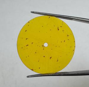 Cadran de montre en ambre de synthèse à coupe plate 29,5 mm, face polie, épaisseur 0,7 mm, trou central de 2 mm, modèle GMC-1899W, accessoires K Gems - Product Image 2