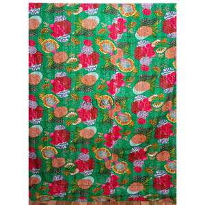 Couvre-lits Kantha tendance, modernes, vintage, ethniques, anciens, traditionnels, 100% coton, écologiques, faits à la main, imprimés, pour la maison, l'hôtel. - Product Image 1