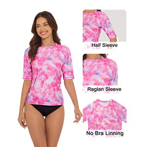 Camiseta de manga corta personalizada para mujer, hecha profesionalmente para fitness y running al aire libre, protege la piel de quemaduras solares. - Product Image 4