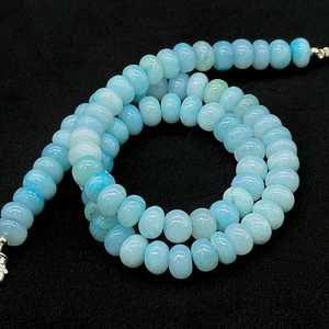 สร้อยคอประดับลูกปัดโอปอลสีฟ้าธรรมชาติทรงกลมเรียบ ขนาด 7 มม. ถึง 9 มม. เครื่องประดับแฟชั่นสำหรับผู้ชายและผู้หญิง พลอยโอปอลแบบเม็ดเดี่ยว - Product Image 6