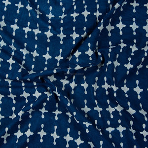 Orgánico Indigo Floral algodón mano bloque impreso niñas decoración del hogar ropa-vestidos de hilo peinado trajes al aire libre bolsas cortinas - Product Image 5