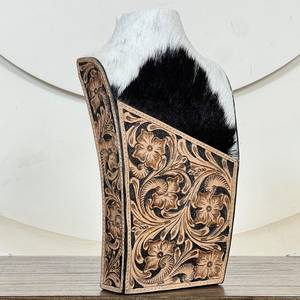 Nouvelle Boîte de Présentation de Bijoux Portable en Cuir de Vachette Véritable Façonnée à la Main Style Western 2026 avec Motifs Floraux – Organisateur de Bijoux Designer pour Femmes - Product Image 3