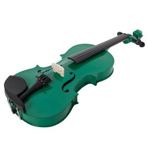 Nuovo custodia per violino acustico 4/4 verde con archetto e resina per la tua prossima performance - Product Image 4
