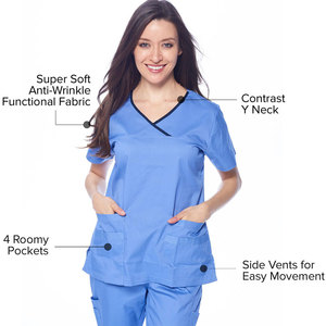 Vente en gros d'uniformes médicaux extensibles en spandex, uniformes médicaux tendance, uniformes personnalisés de qualité supérieure pour infirmières, uniformes pour femmes - Product Image 5