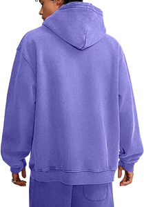 Sweat à capuche surdimensionné personnalisé OEM pour homme, style streetwear, en coton épais 100 %, délavage vintage, avec logo frontal et poche, coupe décontractée - Product Image 2