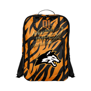 Custom Sublimated Tiger Stripe Sports Kit Set <b>Backpack</b> Player 01 Orange Black Unisex Athletic Wear Spandex/Polyester Breathable - Product Image 6
