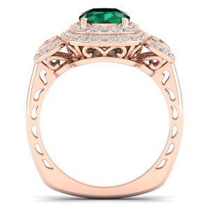 REYES Elegance Cushion Cut 4.12Ct Emerald Gemstone Engagement Ring Women 925 Sterling <b>Silver</b> Moissanite Wedding Bridal Jewelry - Product Image 4