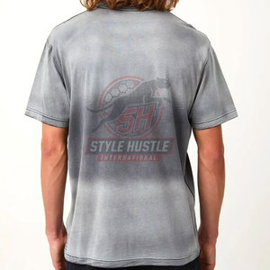 T-shirts Streetwear effet délavé, T-shirts respirants effet délavé, T-shirts personnalisés avec logo effet délavé - Product Image 6