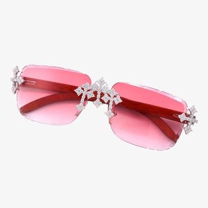 Gafas de Sol de Moda Sin Montura con Cristales y Patillas de Madera, Lentes Unisex para Fiestas de Lujo y Uso Casual - Product Image 2