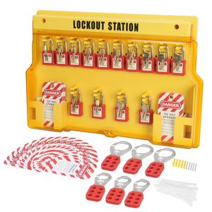 Kit di Bloccaggio Elettrico e Etichettatura (LOTO) da 60 Pezzi, Stazione di Sicurezza con Lucchetti, Ganci, Etichette, Fascette in Nylon e Kit di Espansione - Product Image 1