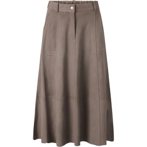 Jupes pour femmes vintage, décontractées, amples, longueur genou, en cuir synthétique, infroissables, toutes saisons, teintes unies - Product Image 2
