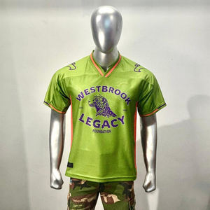 Camiseta de Fútbol de Malla Sublimada Personalizada, Transpirable, de Secado Rápido, Ligera, Cuello en V, Poliéster/Algodón, para Equipos Deportivos Masculinos - Product Image 5