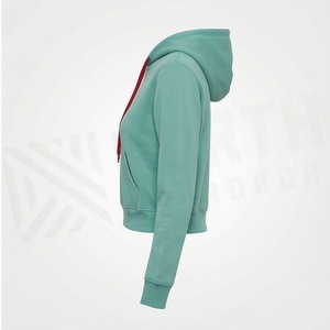 Women Long Sleeve <b>Hoodies</b> Crop Top Autumn <b>Thin</b> Hooded Cropped Pullover Lightweight Sweatshirt Trendy Customized Color - Product Image 3
