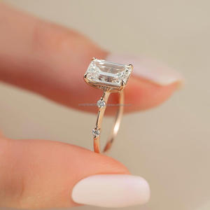 IGI/GIA Lab Grown Cut Diamond Vintage 14K Anillo de boda/compromiso amarillo Unisex Oro blanco fino para fiesta de aniversario-Worthy - Product Image 2