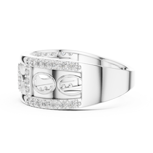 Anillo de Diamantes Cultivados en Laboratorio IMPERIAL ORBIT, Oro Blanco de 18 Quilates con Baño de Rodio, para Boda, Compromiso, Regalo, Uso Diario, Oficina, Unisex - Product Image 3