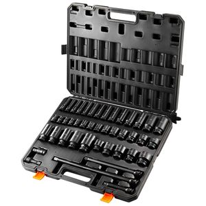 Set di 43 Pezzi per Riparazione Auto, Chiavi a Bussola SAE 3/8" e 1 1/2" Profonde e Poco Profonde, 6 Punte in Acciaio al Cromo Molybdeno - Product Image 1