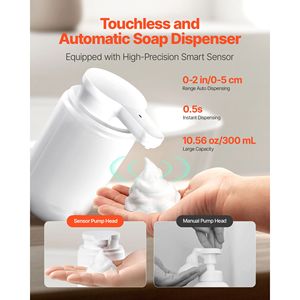 Dispenser Automatico di Sapone Senza Contatto Ricaricabile 300ml/10oz, 2 Livelli Regolabili, Materiale ABS Moderno, Capacità 500ml - Product Image 2
