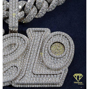จี้เพชรแท้ Trisha Jewels Lab Grown Premium YELO รูปตัวอักษร พร้อมใบรับรอง GIA  วัสดุเงินแท้ 925 ชุบทอง ดีไซน์ฮิปฮอป หรูหราสั่งทำพิเศษ - Product Image 4