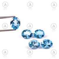 ANAM EMPORIUM 10*8mm pour Topaze Bleue Forme Ovale Facettée Pierre Libre Qualité AAA Gemme Pure à l'œil 2.30 Cts pour la Fabrication de Bijoux