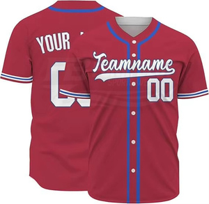 Camiseta de Béisbol Personalizada para Hombre, Antibacteriana, 100% Poliéster, con Nombre y Número del Equipo, Manga Corta, Cierre de Tirantes - Product Image 1