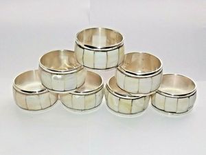 Latest Quality Design Brass <b>MOP</b> Napkin Ring Metal Napkin Ring With <b>MOP</b> Inlay Stainless steel Napkin Ring At very low sell Price - Product Image 2