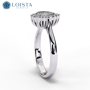 แหวนเพชรแฟนซี 1CT 18K รูปทรงลูกแพร์ ดีไซน์ลายดอกไม้ แหวนแต่งงาน แหวนหมั้น คุณภาพสูง ราคาดีที่สุด - Product Image 3
