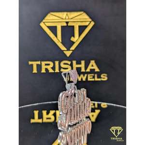 Colgante con Nombre Personalizado, con Incrustaciones de Diamantes Moissanite VVS, Plata 925, Estilo Rapero, Hip Hop, Joyería Personalizada de Trisha Jewels - Product Image 2