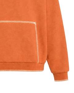 Sweat-shirt à capuche surdimensionné orange pour homme, avec poche kangourou, style streetwear, épais, décontracté, mode hiver, fabricant - Product Image 6