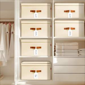 Foldable Linen Closet Organizers <b>Storage</b> Cubes and <b>Boxes</b> for Clothing Bedroom Blanket <b>Storage</b> <b>Bins</b> - Product Image 3