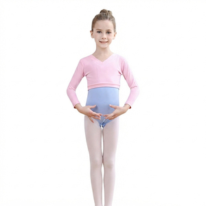 Justaucorps de gymnastique et de danse pour femmes, personnalisé avec des strass brillants, en coton, manches longues, taille élastique, confortable - Product Image 6
