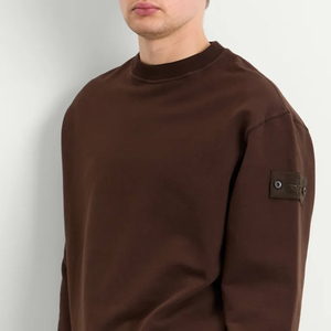 Sweat-shirt à col rond pour homme, de qualité supérieure, en vente en gros, couleur marron, coupe ample, couleur unie, tricoté, manches longues, vêtement décontracté pour l'automne - Product Image 5