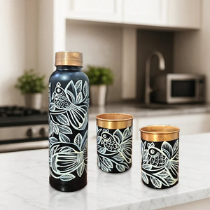 Food Grade Copper <b>Bottle</b> Leak Proof Water <b>Bottle</b> with Matte Finish for Wellness Use - Product Image 1