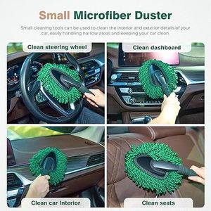 ชุดแปรงปัดฝุ่นรถยนต์ไมโครไฟเบอร์ขนาดใหญ่แบบยืดหดได้ ป้องกันรอยขีดข่วน สำหรับทำความสะอาดภายนอกและภายใน พร้อมที่เป่าลม - Product Image 2