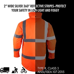 Chaqueta de Seguridad Invernal de Alta Visibilidad Clase 3 Personalizada, Transpirable, Impermeable, Reflectante, de Poliéster, Ropa de Trabajo, con Logotipo Personalizado - Product Image 3