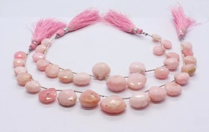 ลูกปัดโอปอลสีชมพูธรรมชาติรูปหัวใจ ลูกปัดพลอยโอปอลสีชมพูขายส่ง ลูกปัดโอปอลสีชมพูจำนวนมาก ลูกปัดรูปหัวใจเหลี่ยมเพชรพลอย ขนาด 10 มม. 15 มม. แบบเม็ดเดี่ยว - Product Image 5