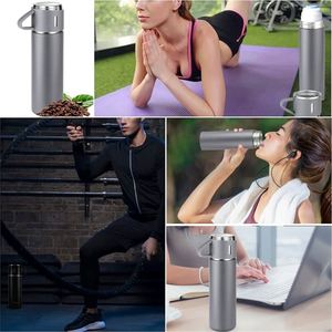 Wholesale Modern New 304 Stainless Steel <b>Thermos</b> Cup Set Office Vacuum Straight Bottle for Business Gifts With Three Covers - Product Image 5