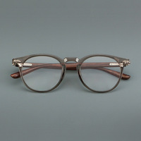 Lunettes de vue en bois et acétate, montures rondes rétro pour adultes, magnétiques, unisexes, pour un usage quotidien