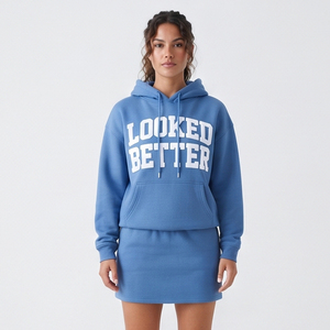 Ensemble de survêtement personnalisé brodé pour femme : sweat à capuche et mini-jupe en molleton épais 400 g/m² - Product Image 6