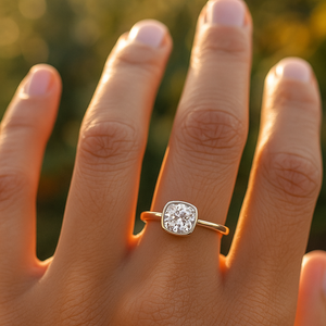 Nuevo Diseño IGI, Anillo de Diamante Cultivado en Laboratorio de Corte Cojín de 1.5 ct, Oro Amarillo Sólido de 18K, 14K, 10K, Joyería de Moda, Anillo Hecho a Mano - Product Image 4