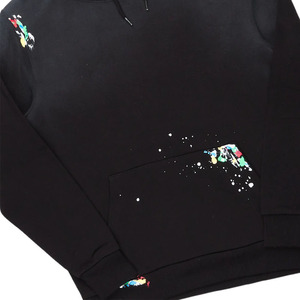 Custom Men's Black Hoodie And Stacked Jeans <b>Set</b> Premium Streetwear <b>Paint</b> Splash Design Casual Fashion Tracksuit OEM ODM - Product Image 5