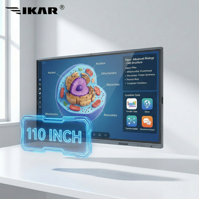 High-End Smart Board 110 Inch 4K Interactive Whiteboard for School Android 15 40 Point Touch AI Camera Tender Projects Kit