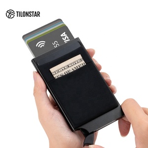 TILONSTAR TWM113b New Style Automatic Pop up Slim Aluminum Mens Rfid Blocking Credit <b>Card</b> Holder - Product Image 3