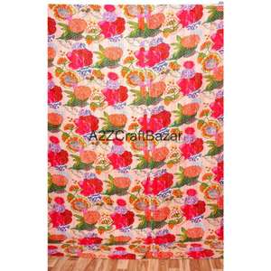 Manta de Algodón Reversible Hecha a Mano, Estilo Kantha Vintage de la India, Colcha Bohemia, Colores Surtidos, Decoración del Hogar - Product Image 4