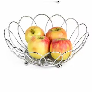 Cesta de frutas popular de alambre, bandejas redondas de metal negro anidadas con base de madera y ribete de cuerda de yute para almacenamiento en despensa - Product Image 3