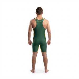 Custom Green Camo Spandex Wrestling Singlet Sublimated High School Youth Team Uniform for Combat Sports Martial Arts OEM - Product Image 2