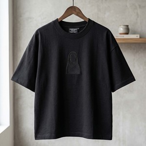 FIFOSPORTS T-shirt in cotone pesante personalizzata da uomo, vestibilità oversize squadrata, streetwear, alta grammatura, maglietta bianca con ricamo <span class=keywords><strong>tonale</strong></span> senza volto - Product Image 1