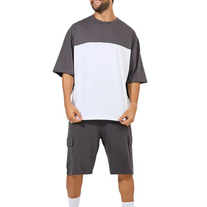 Ensemble T-shirt et short décontracté pour homme 2026 – Qualité supérieure, manches courtes, grandes tailles, 100 % coton, séchage rapide, deux pièces - Product Image 1