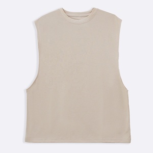 Camiseta sin mangas de algodón 100% de alta calidad, con capucha y cuello en V, transpirable, ecológica, de peso pesado, estilo casual, para hombre, con logo personalizado - Product Image 1