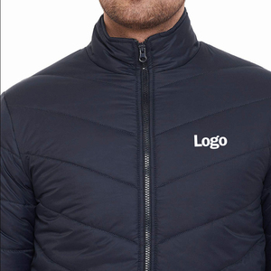 Wholesale High Quality Custom Design 100% Polyester Canvas Coated Stand Collar Breathable Front Logo Winter Puffer Men <b>Jackets</b> - Product Image 3